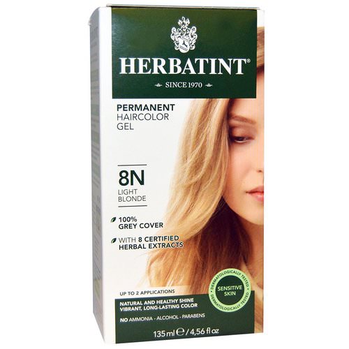 Herbatint, Permanent Haircolor Gel, 8N, Light Blonde, 4.56 fl oz (135 ml) فوائد