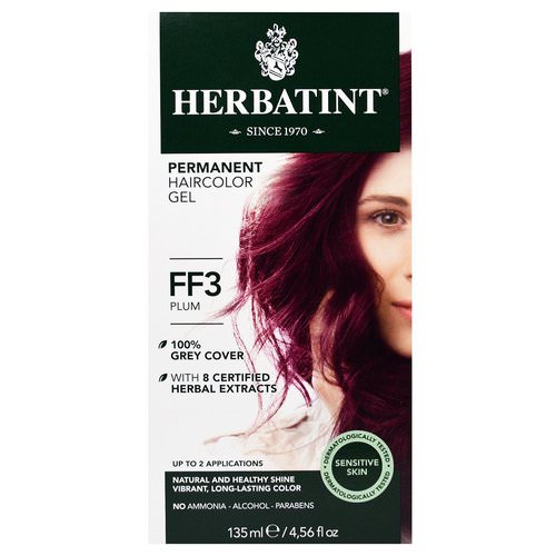 Herbatint, Permanent Haircolor Gel, FF 3, Plum, 4.56 fl oz (135 ml) فوائد