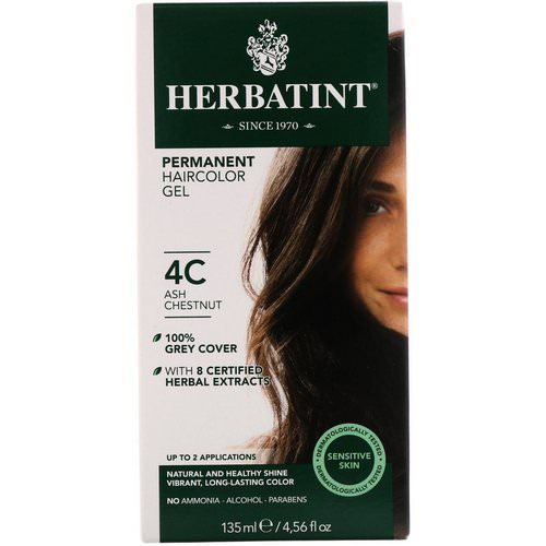 Herbatint, Permanent Haircolor Gel, 4C, Ash Chestnut, 4.56 fl oz (135 ml) فوائد