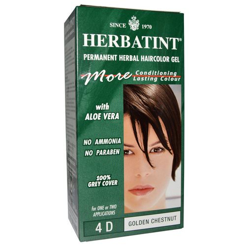 Herbatint, Permanent Haircolor Gel, 4D Golden Chestnut, 4.56 fl oz (135 ml) فوائد