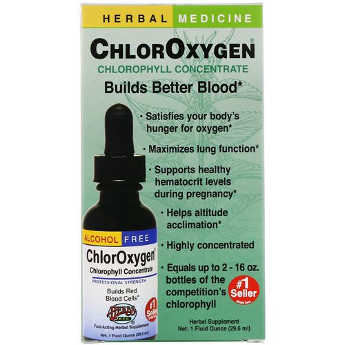 Herbs Etc, ChlorOxygen, Chlorophyll Concentrate, Alcohol Free, 1 fl oz (29.6 ml) فوائد