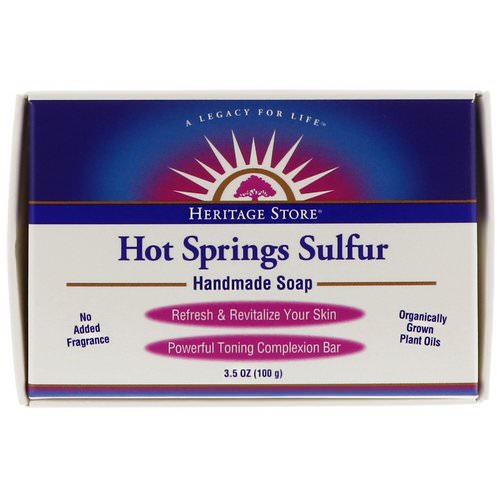 Heritage Store, Hot Springs Sulfur Handmade Soap, 3.5 oz (100 g) فوائد
