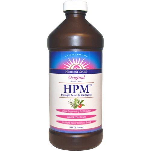 Heritage Store, HPM, Hydrogen Peroxide Mouthwash, Original, 16 fl oz (480 ml) فوائد