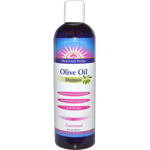 Heritage Store, Olive Oil Shampoo, Unscented, 12 fl oz (360 ml) فوائد