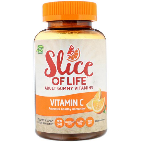Hero Nutritional Products, Slice of Life, Adult Gummy Vitamins, Vitamin C, Natural Orange Flavor, 60 Gummy Vitamins فوائد
