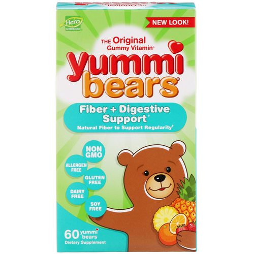 Hero Nutritional Products, Yummi Bears, Fiber + Digestive Support, 60 Yummi Bears فوائد