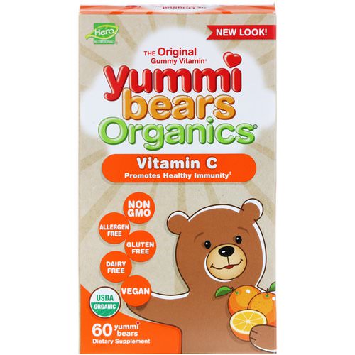 Hero Nutritional Products, Yummi Bears Organics, Vitamin C, 60 Yummi Bears فوائد