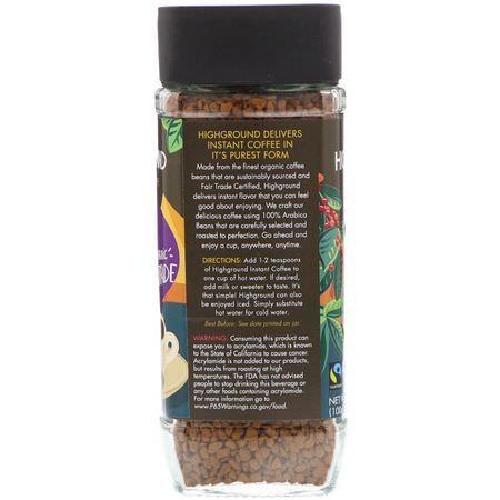 Highground Coffee, Organic Instant Coffee, Medium, 3.53 oz (100 g):قه,ة ف,رية