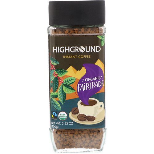 Highground Coffee, Organic Instant Coffee, Medium, 3.53 oz (100 g) فوائد