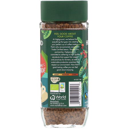 Highground Coffee, Organic Instant Coffee, Medium, Decaf, 3.53 oz (100 g):قه,ة ف,رية