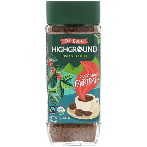 Highground Coffee, Organic Instant Coffee, Medium, Decaf, 3.53 oz (100 g) فوائد