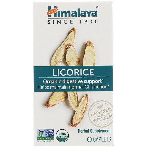 Himalaya, Licorice, Organic Digestive Support, 60 Caplets فوائد