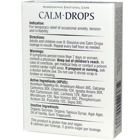 Historical Remedies, Homeopathic Calm Drops, 30 Homeopathic Lozenges:الهد,ء, المكملات الغذائية