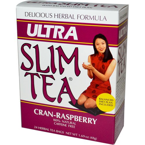Hobe Labs, Ultra Slim Tea, Cran-Raspberry, Caffeine Free, 24 Herbal Tea Bags, 1.69 oz (48 g) فوائد