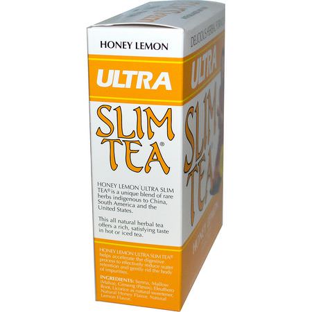 Hobe Labs, Ultra Slim Tea, Honey Lemon, Caffeine Free, 24 Herbal Tea Bags, 1.69 oz (48 g):شاي الأعشاب, شاي طبي
