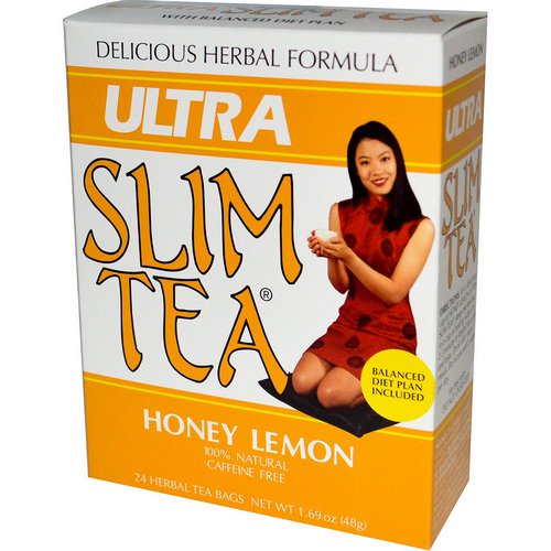 Hobe Labs, Ultra Slim Tea, Honey Lemon, Caffeine Free, 24 Herbal Tea Bags, 1.69 oz (48 g) فوائد