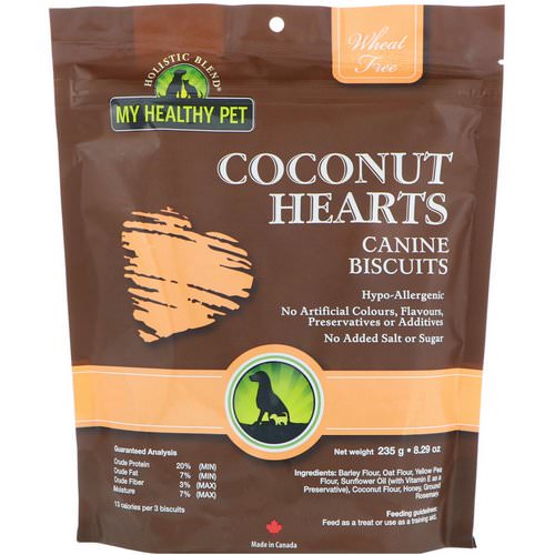 Holistic Blend, My Healthy Pet, Coconut Hearts, Canine Biscuits, 8.29 oz (235 g) فوائد