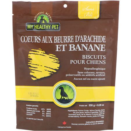 Holistic Blend, My Healthy Pet, Peanut Butter & Banana Hearts, Canine Biscuits, 8.29 oz (235 g):علاج الحي,انات الأليفة, الحي,انات الأليفة