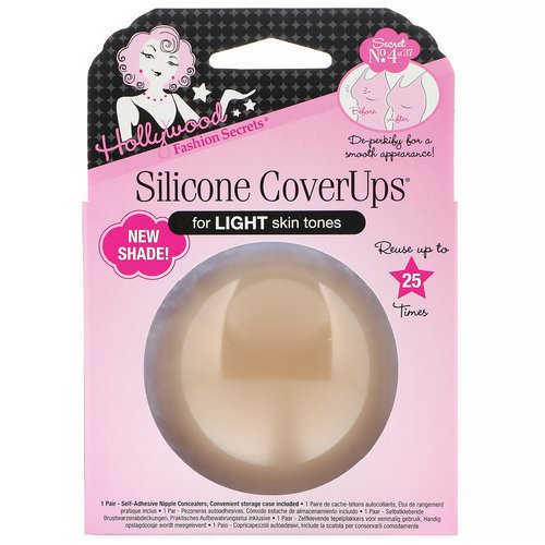 Hollywood Fashion Secrets, Silicone Cover Ups, Light, 1 Pair فوائد