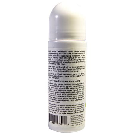 Home Health, Herbal Magic, Roll-On Deodorant, Herbal Scent, 3 fl oz (88 ml):مزيل العرق, الحمام