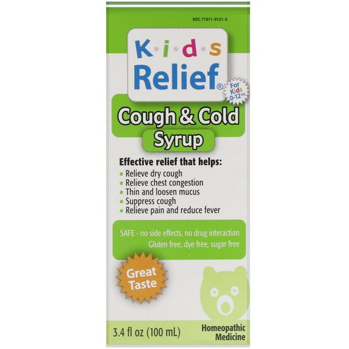 Homeolab USA, Kids Relief, Cough & Cold Syrup, 3.4 fl oz (100 ml) فوائد