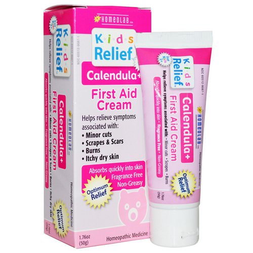 Homeolab USA, Kids Relief, First Aid Cream, Calendula +, 1.76 oz (50 g) فوائد