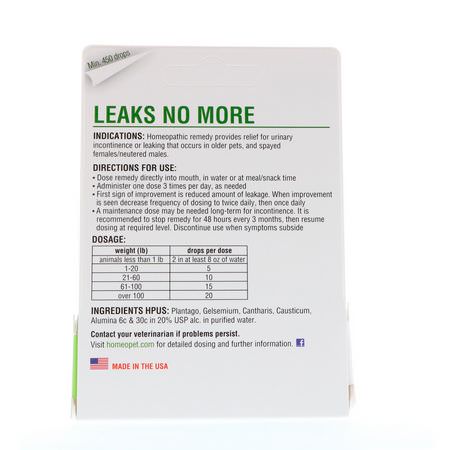 HomeoPet, Leaks No More, 15 ml:الحي,انات الأليفة الصحة, الحي,انات الأليفة