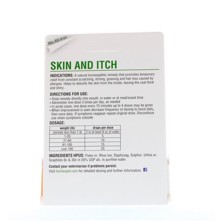 HomeoPet, Skin and Itch, 15 ml:معطف العناية, جلد الحي,انات الأليفة