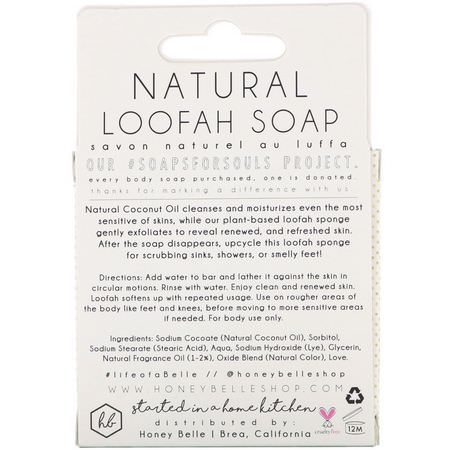 Honey Belle, Natural Loofah Soap, Eucalyptus Peppermint, 5 oz (140 g):الصاب,ن, غسل الجسم