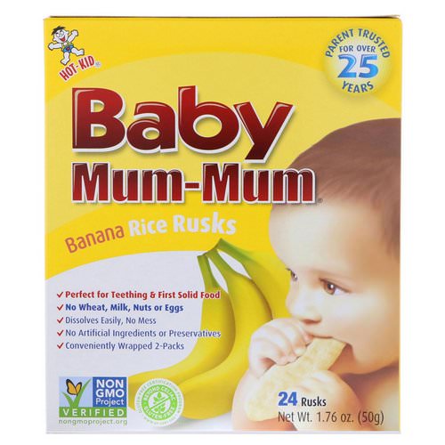 Hot Kid, Baby Mum-Mum, Banana Rice Rusks, 24 Rusks, 1.76 oz (50 g) فوائد
