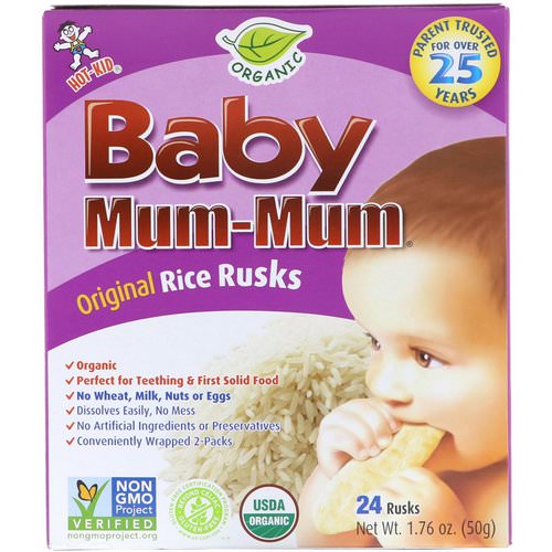 Hot Kid, Baby Mum-Mum, Organic Rice Rusks, 24 Rusks, 1.76 oz (50 g) فوائد