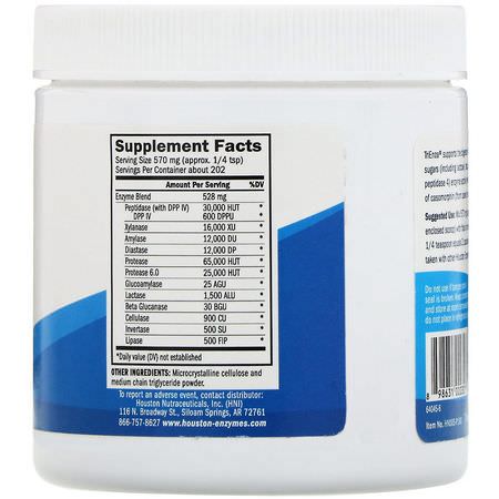 Houston Enzymes, TriEnza Powder, 115 g:إنزيمات الهضم, الهضم