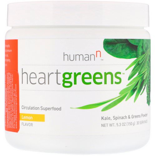 HumanN, Heartgreens, Circulation Superfood, Lemon Flavor, 5.3 oz (150 g) فوائد