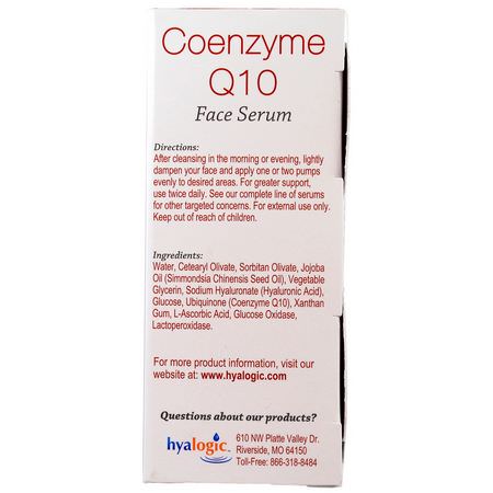 Hyalogic, Episilk, Coenzyme Q10 Face Serum, 1 fl oz (30 ml):مرطب,شد