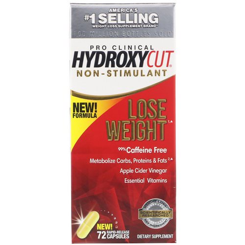 Hydroxycut, Pro Clinical Hydroxycut, Non-Stimulant, 72 Rapid-Release Capsules فوائد