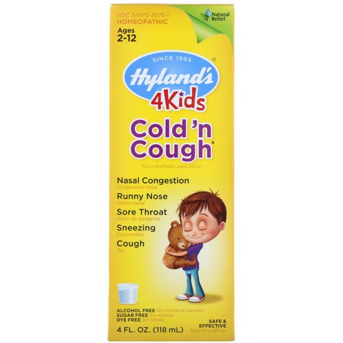 Hyland's, 4 Kids Cold 'n Cough, Ages 2-12, 4 fl oz (118 ml) فوائد