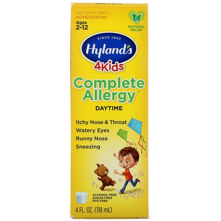 Hyland's, 4 Kids, Complete Allergy, Daytime, 4 fl. oz (118 ml):المعالجة المثلية للأطفال, أعشاب الأطفال