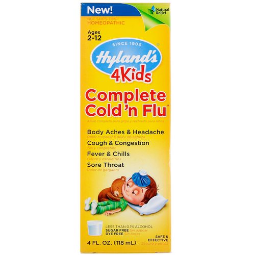 Hyland's, 4Kids, Complete Cold 'n Flu, Ages 2-12, 4 fl oz (118 ml) فوائد