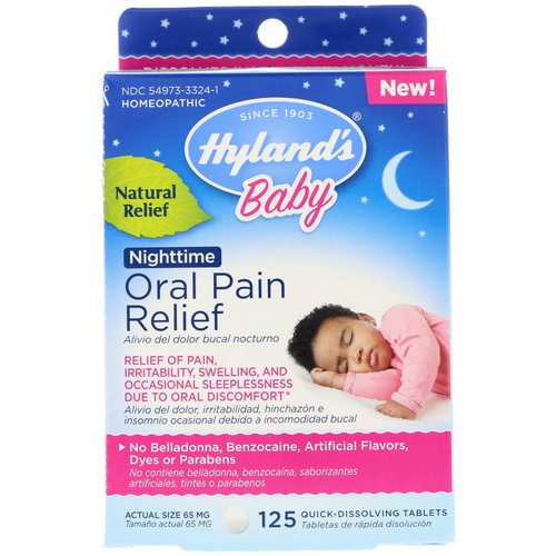 Hyland's, Baby, Oral Pain Relief, Nighttime, 125 Quick-Dissolving Tablets فوائد
