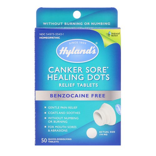 Hyland's, Canker Sore Healing Dots Relief Tablets, 50 Quick-Dissolving Tablets فوائد