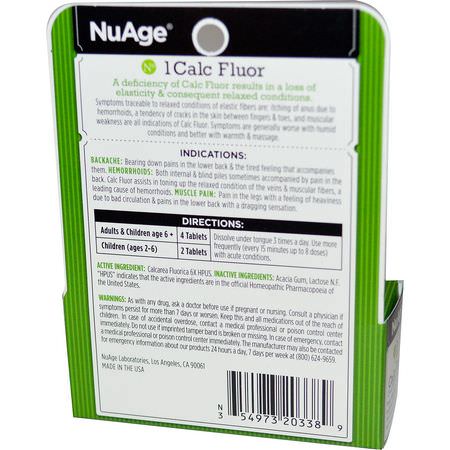 Hyland's, NuAge, No 1 Calc Fluor (Calcium Fluoride), 125 Tablets:تخفيف الآلام ,الإسعافات الأ,لية