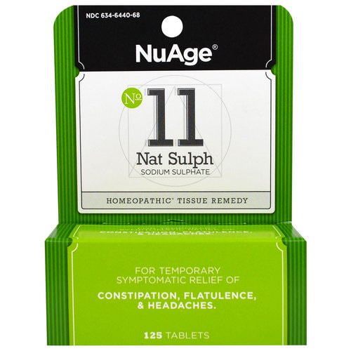 Hyland's, NuAge, No 11 Nat Sulph, Sodium Sulphate, 125 Tablets فوائد