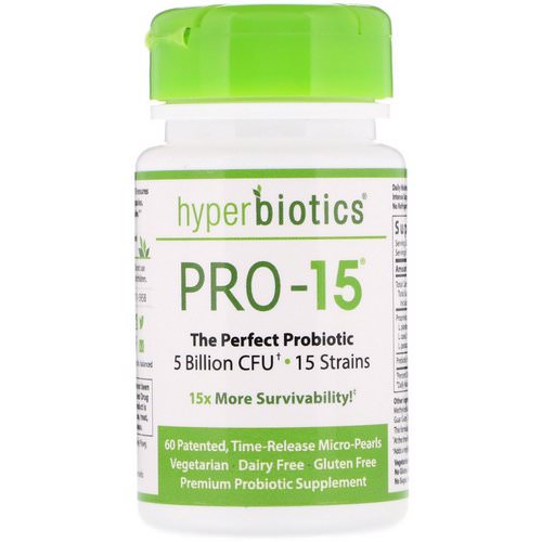 Hyperbiotics, PRO-15, The Perfect Probiotic, 5 Billion CFU, 60 Patented, Time-Release Tablets فوائد