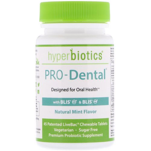 Hyperbiotics, PRO-Dental, Natural Mint Flavor, 45 Chewable Tablets فوائد