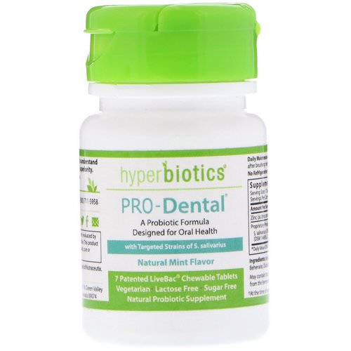 Hyperbiotics, PRO-Dental, Natural Mint Flavor, 7 Chewable Tablets فوائد