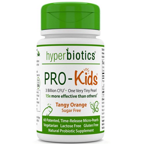 Hyperbiotics, PRO-Kids, Sugar Free, Tangy Orange, 60 Micro-Pearls فوائد