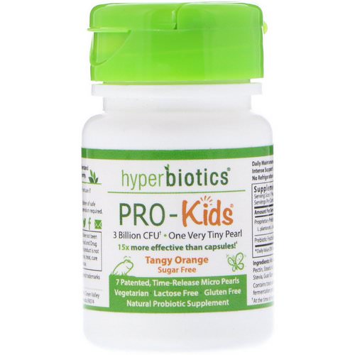 Hyperbiotics, PRO-Kids, Sugar Free, Tangy Orange, 7 Micro-Pearls فوائد