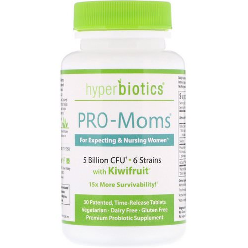 Hyperbiotics, PRO-Moms, with Kiwifruit, 5 Billion CFU, 30 Time-Release Tablets فوائد
