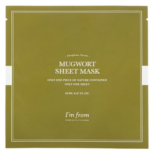 I'm From, Mugwort Sheet Mask, 1 Sheet, 0.67 fl oz (20 ml) فوائد