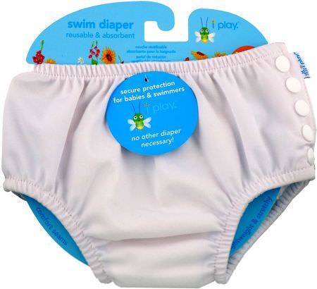 i play Inc, Swimsuit Diaper, Reusable & Absorbent, 24 Months, White, 1 Diaper:Apparel, Kids